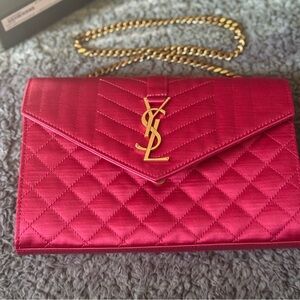 YSL: Guava Pink Envelope Purse